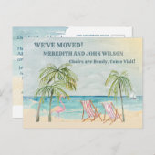 Wir haben den Wasserfarben-Strand-Umzug des Hausha Ankündigungspostkarte (Vorne/Hinten)