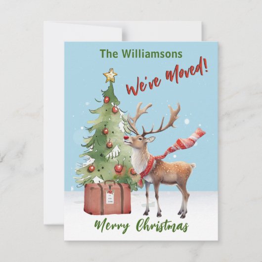Wir haben den Weihnachtsbaum der Rentiere umgezoge Ankündigung (Vorderseite)