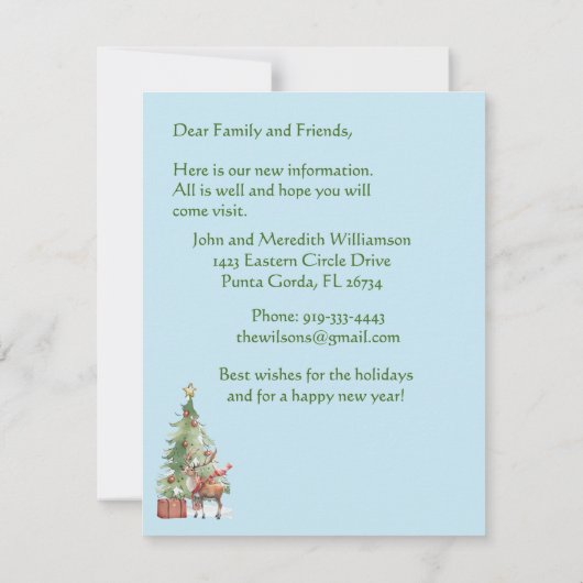 Wir haben den Weihnachtsbaum der Rentiere umgezoge Ankündigung (Rückseite)