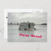 Wir haben den Wohnwagen umgezogen Ankündigungspostkarte (Vorne/Hinten)
