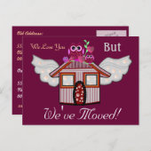 Wir haben dich Liebe, aber wir haben uns bewegt! Ankündigungspostkarte (Vorne/Hinten)