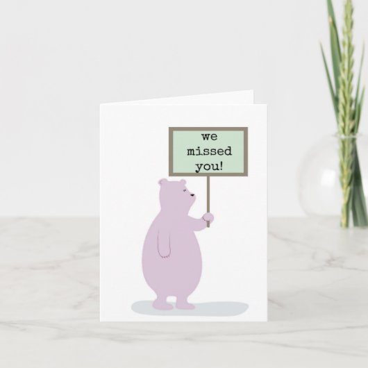 Wir haben dich vermisst, Welcome Back Card Karte (Vorderseite)