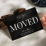 Wir haben die Adressänderung des Firmenlogos geänd Postkarte<br><div class="desc">Lass deinen Kunden,  Mitarbeitern und Zustellern mit diesem Minimalisten "We have Moved Business Logo Postcard Design" über deine neue Büroadresse. Dieses moderne Postcard-Design mit modernem Schriftart,  Platz für Ihr Firmenlogo,  neue Adresse,  Kontaktdetails und Öffnungszeiten ist eine einfache Möglichkeit,  Kunden und Lieferanten über Ihre Adressänderung zu informieren.</div>