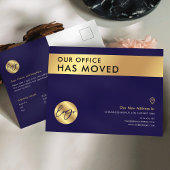 Wir haben die Adressänderung für Navy & Gold-Logos Postkarte