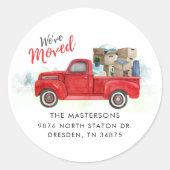 Wir haben die Adressänderung vorgenommen Runder Aufkleber (Vorderseite)