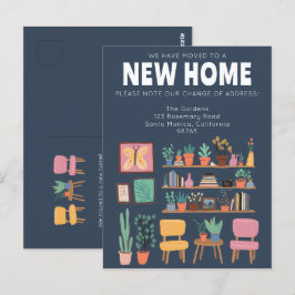 Wir haben die Adresse ändern Niedlichen Wohnzimmer Postkarte