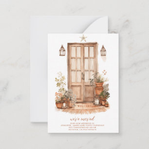 Wir haben die Adressentür verändert Mitteilungskarte