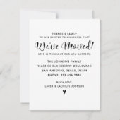 Wir haben die Ankündigung "Adresswechsel" verschob (Rückseite)