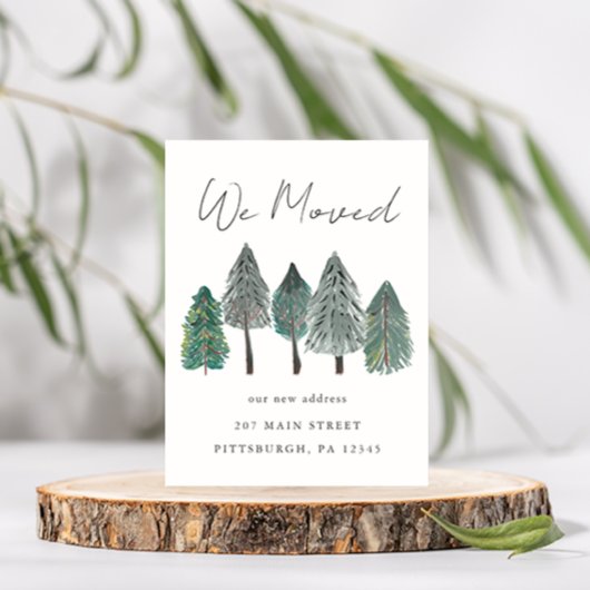 Wir haben die Ankündigung "Adresswechsel" verschob Postkarte