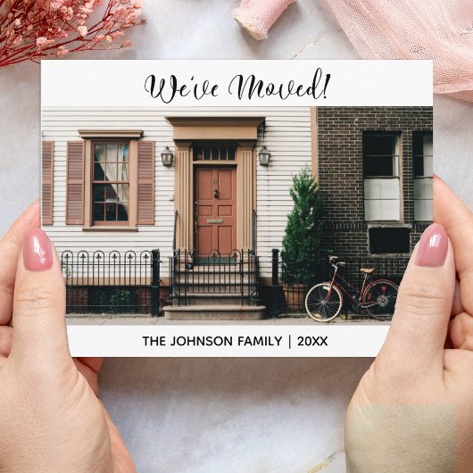 Wir haben die Ankündigung "Adresswechsel" verschob Postkarte