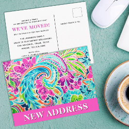 Wir haben die Ankündigung "Adresswechsel" verschob Postkarte
