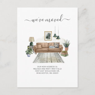 Wir haben die Ankündigung "Adresswechsel" verschob Postkarte