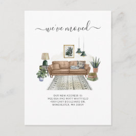 Wir haben die Ankündigung "Adresswechsel" verschob Postkarte