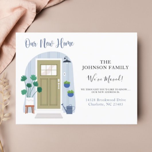 Wir haben die Ankündigung der grünen Aquarelltür v Postkarte