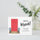 Wir haben die Ankündigung, die Rote Tür zu verschi Ankündigungspostkarte (Stehend Vorderseite)