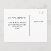 Wir haben die Ankündigung einer neuen Adresse vers (Rückseite)