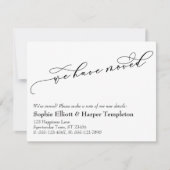 Wir haben die Ankündigung einer neuen Adresse vers (Vorderseite)