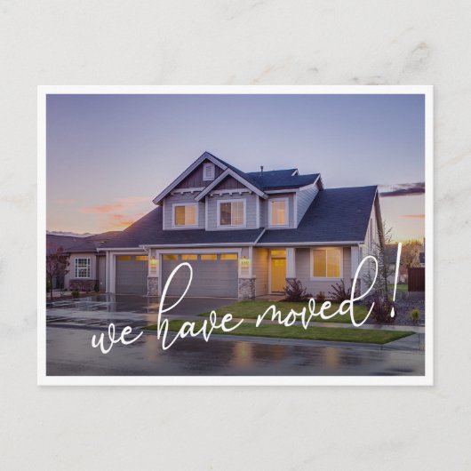 Wir haben die Ankündigung über die Bewegung des mo Postkarte (Vorderseite)