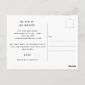 Wir haben die Ankündigung von Adressänderungen im Postkarte (Rückseite)