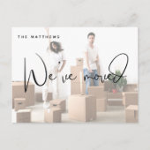 Wir haben die Ankündigung von Adressänderungen im Postkarte (Vorderseite)