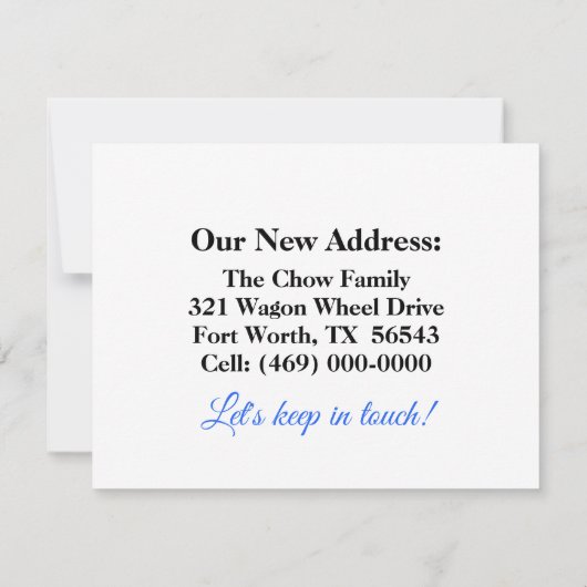 Wir haben die Ankündigungskarte "Bewegung" verscho Mitteilungskarte (Rückseite)