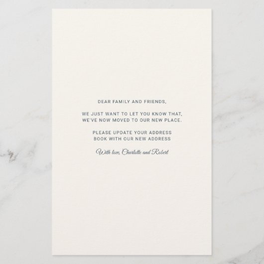 Wir haben die Ankündigungskarte für bewegte Fotos  Briefpapier (Rückseite)