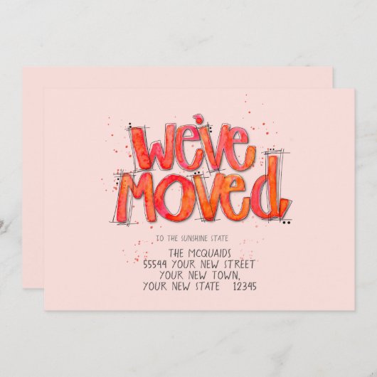 Wir haben die Aquarellschrift verschoben Ankündigung (Vorne/Hinten)