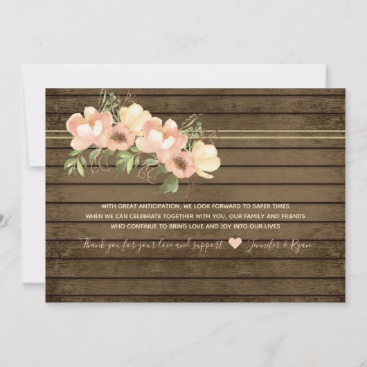 Wir haben die blütenblütige Hochzeit mit rustikale Einladung (Rückseite)