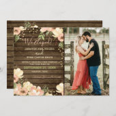 Wir haben die blütenblütige Hochzeit mit rustikale Einladung (Vorne/Hinten)