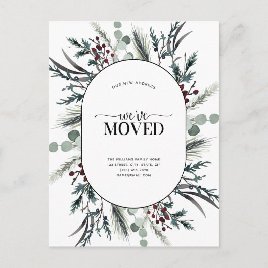 Wir haben die botanische Winterankündigung auf der Ankündigungspostkarte (Vorderseite)