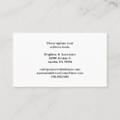 Wir haben die Büros Schwarz-weiß umgezogen Visitenkarte (Rückseite)