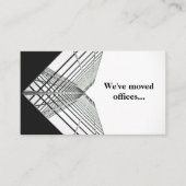 Wir haben die Büros Schwarz-weiß umgezogen Visitenkarte (Vorderseite)