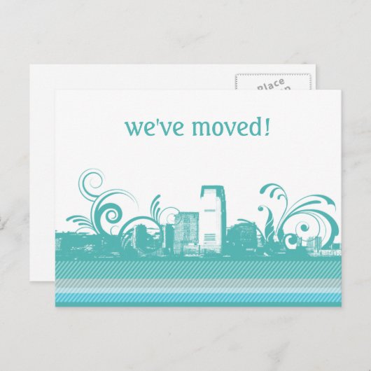 Wir haben die City Skyline Postkarte verschoben (Vorne/Hinten)