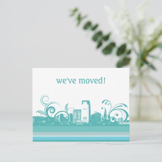 Wir haben die City Skyline Postkarte verschoben (Stehend Vorderseite)