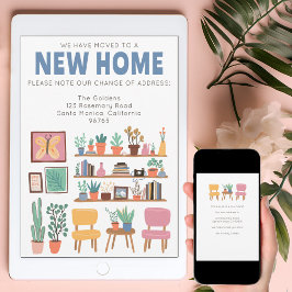 Wir haben die Cute Livingroom Card umgezogen Einladung