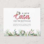 Wir haben die Floral Berry-Wohnadresse verschoben Ankündigungspostkarte (Vorderseite)