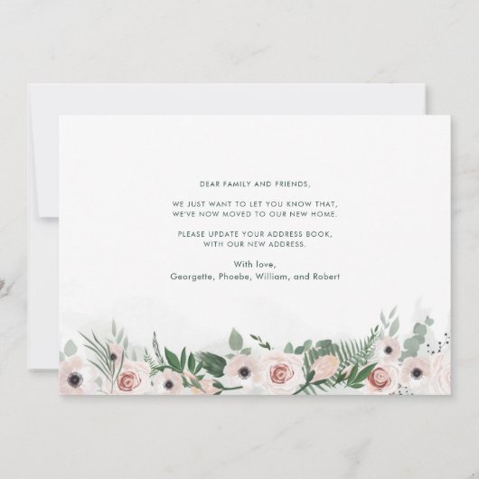 Wir haben die Floral Family Moving Ankündigung (Rückseite)