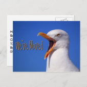 Wir haben die Funny Seagull Joke Postcard verschob Ankündigungspostkarte (Vorne/Hinten)