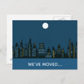 Wir haben die Gebäude der Stadt umgezogen Ankündigungspostkarte (Vorne/Hinten)