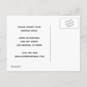 Wir haben die Gebäude der Stadt umgezogen Ankündigungspostkarte (Rückseite)