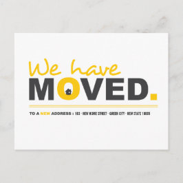 Wir haben die gelbe Ankündigung auf der Postkarte