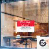 Wir haben die Geschäftsankündigung in Rot und Weiß Fensteraufkleber (Café-Fenster)