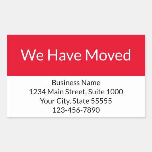 Wir haben die Geschäftsankündigung in Rot und Weiß Rechteckiger Aufkleber (Vorderseite)