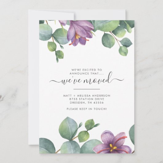 Wir haben die Grüne Eukalyptus Floral Moving beweg Ankündigung (Vorderseite)