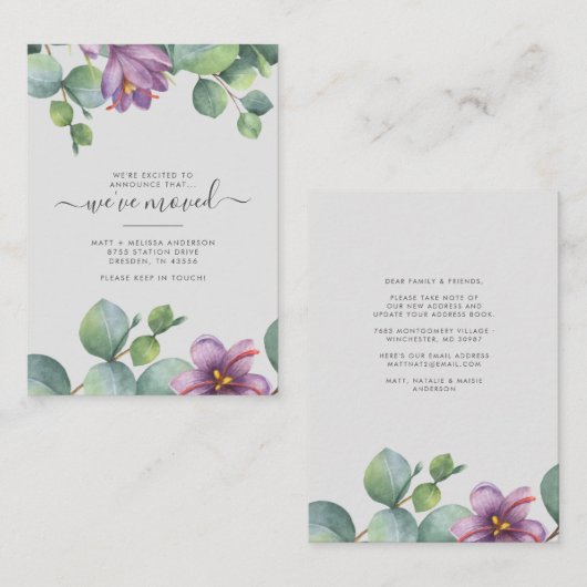 Wir haben die Grüne Eukalyptus Floral Moving beweg Mitteilungskarte (Vorne/Hinten)