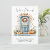 Wir haben die Herbsttür um neue Adresse verschoben Ankündigung (Stehend Vorderseite)