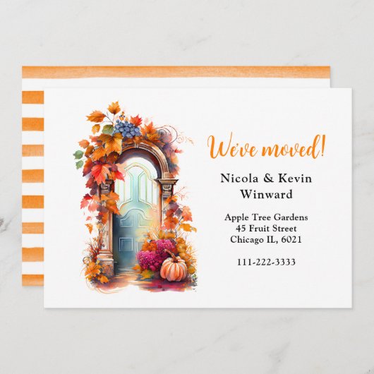 Wir haben die Herbsttür verschoben, die Herbstlaub Ankündigung (Vorne/Hinten)