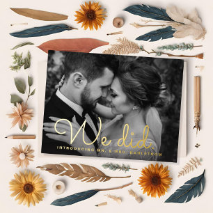 Wir haben die Hochzeitsankündigung gemacht Folien Feiertagspostkarte