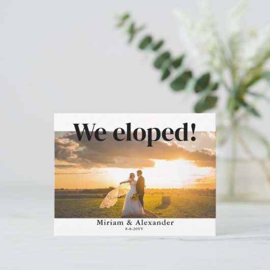 Wir haben die Hochzeitsankündigung Postkarte herau (Stehend Vorderseite)