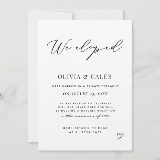 Wir haben die Hochzeitsankündigung verpasst Einladung (Vorderseite)